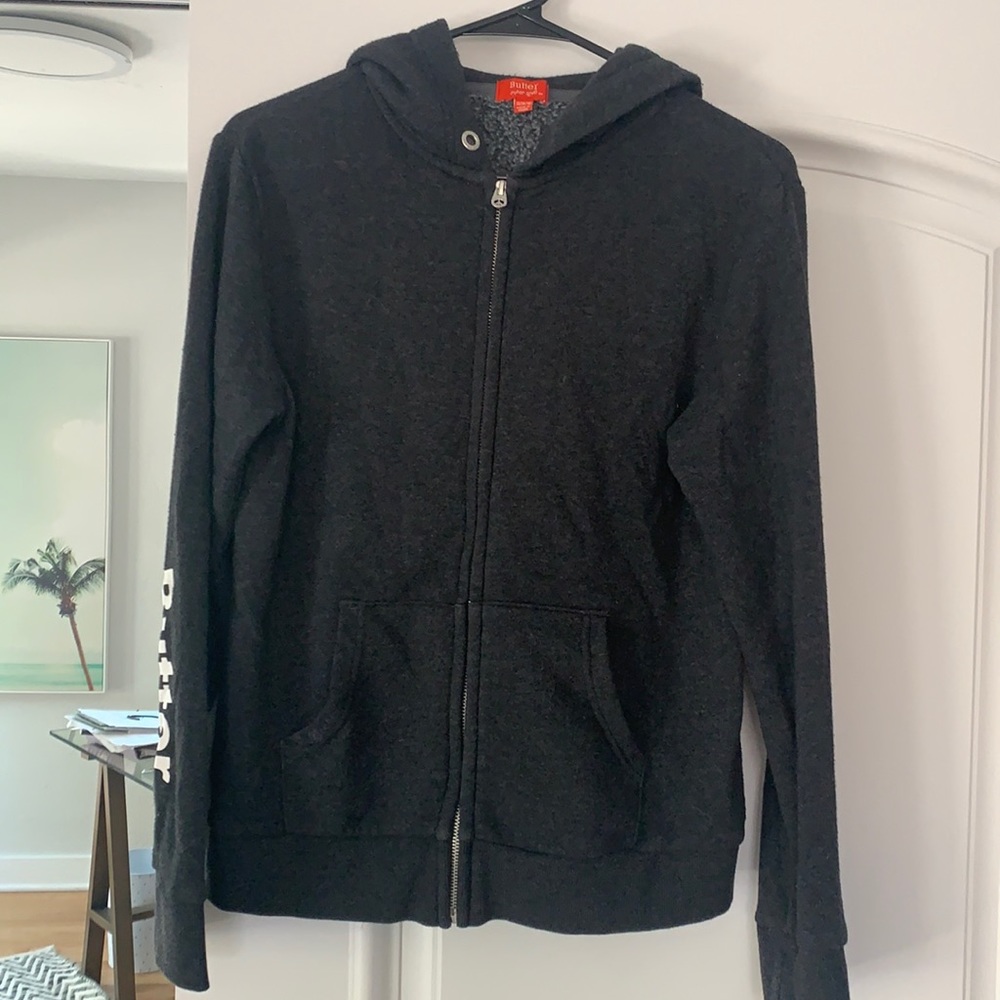 Butter Girls Solid Fleece Zip Up Hoodie